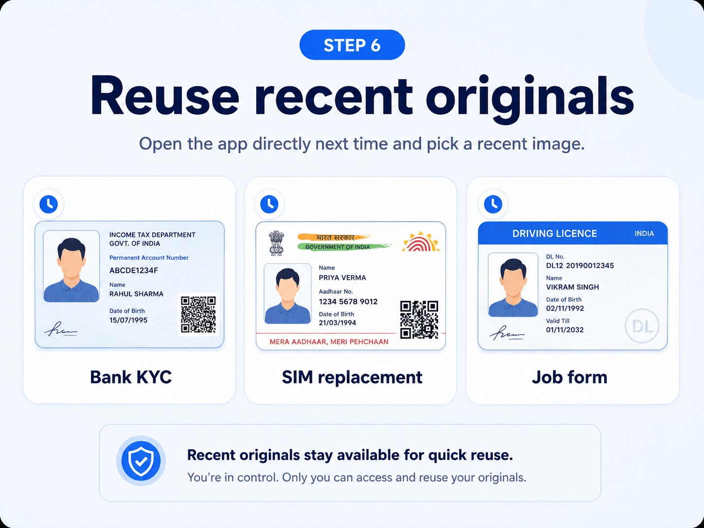 Step 6: Reuse recent originals